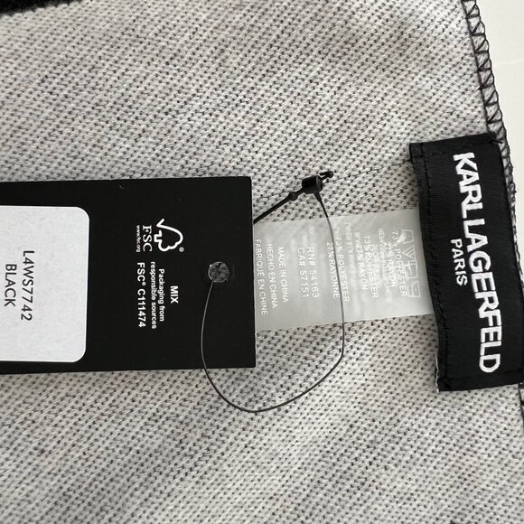 Authentic Karl Lagerfeld Paris Reversible Scarf NWT (Unisex) - Picture 14 of 16